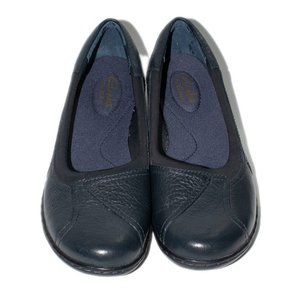 Clarks Navy Bendables Women Leather SlipOn Loafer